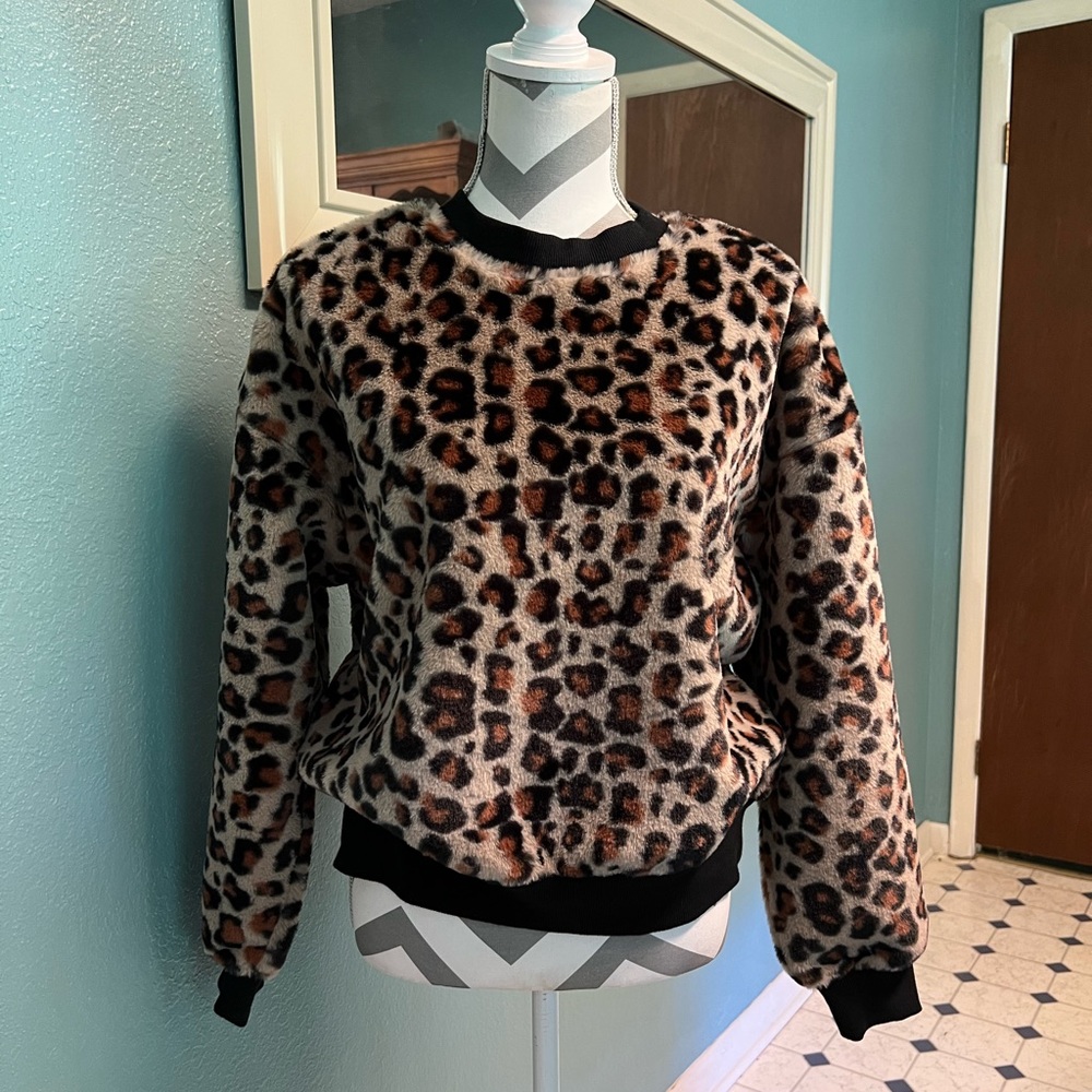 Wild Fable Fuzzy Leopard Sweatshirt